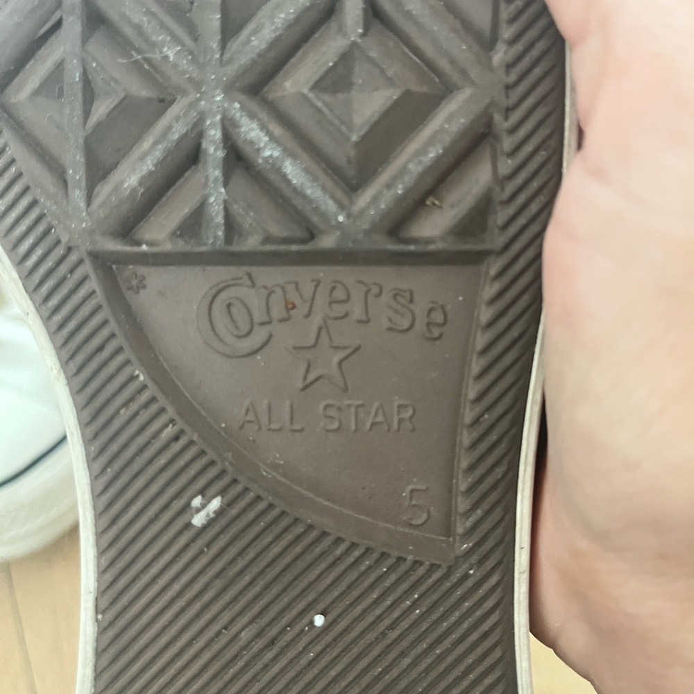 Converse Cream High-Top Sneakers with Black Leopard Accents - Picture 4 of 7